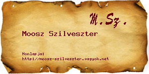 Moosz Szilveszter névjegykártya